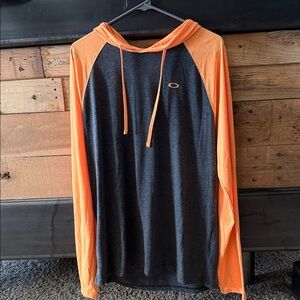Men's Orange and Gray Hoodie Shirt